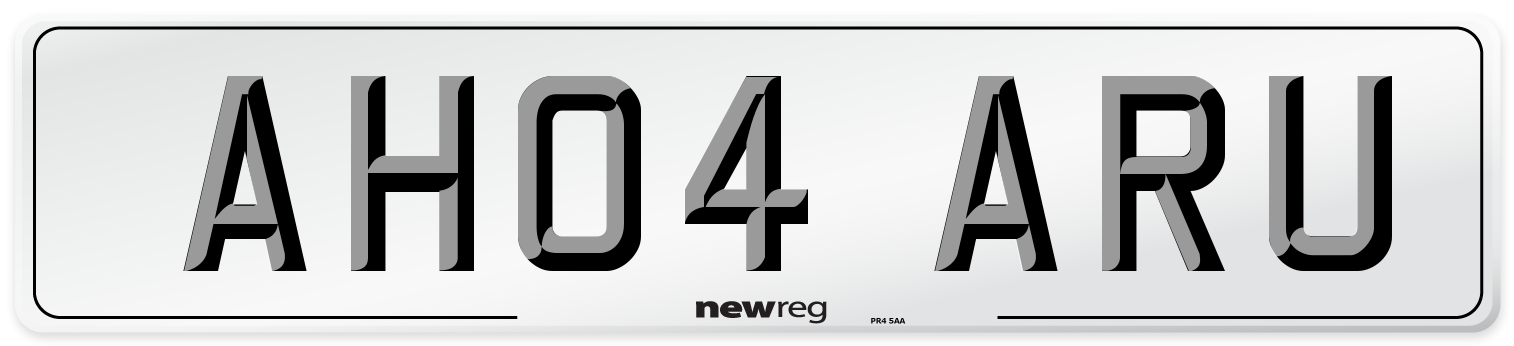 AH04 ARU Number Plate from New Reg